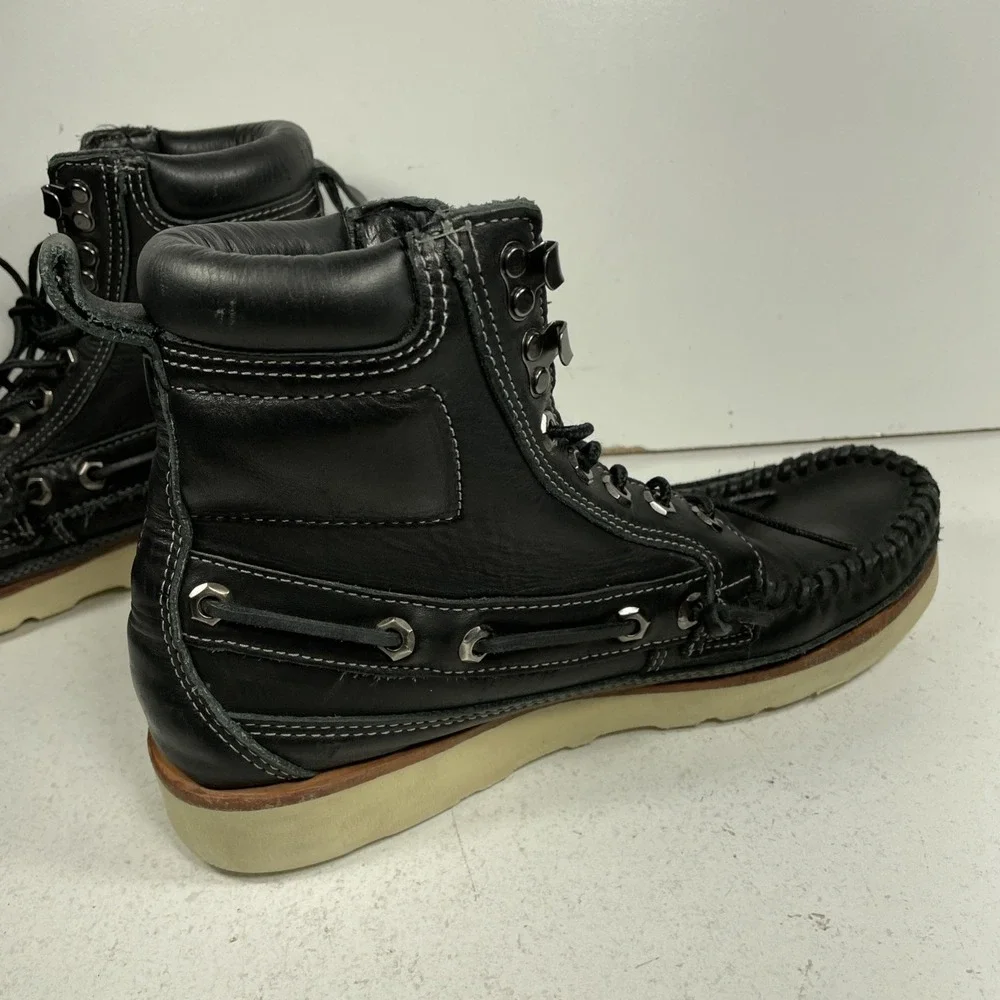 Sebago Shoreham Boots Mens Hiking Hunting Size 7.5 Black Leather Casual
